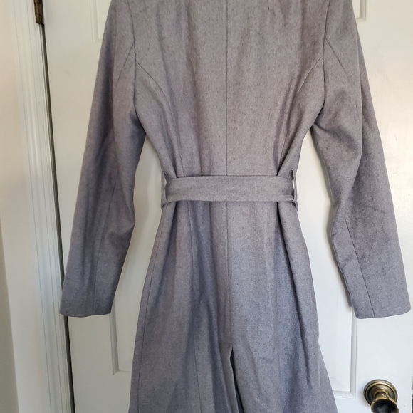 Ted Baker Belted Wrap Coat in Light Grey- 2 US Size 6 - Picture 7 of 14